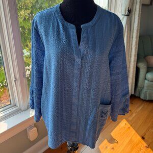 Habitat Blue Linen top. Size L
